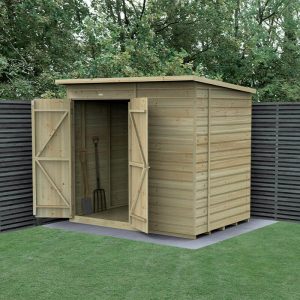 7' x 5' Forest Beckwood 25yr Guarantee Shiplap Pressure Treated Windowless Double Door Pent Wooden Shed (2.26m x 1.7m) by Buy Sheds Direct