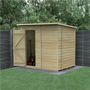 7' x 5' Forest Beckwood 25yr Guarantee Shiplap Pressure Treated Windowless Pent Wooden Shed (2.26m x 1.7m) by Buy Sheds Direct