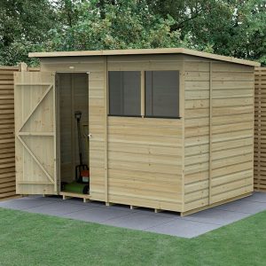 8' x 6' Forest Beckwood 25yr Guarantee Shiplap Pressure Treated Pent Wooden Shed (2.52m x 2.03m) by Buy Sheds Direct
