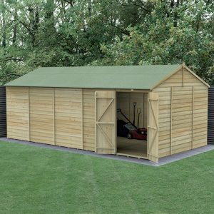 20' x 10' Forest Beckwood 25yr Guarantee Shiplap Pressure Treated Windowless Double Door Reverse Apex Wooden Shed (5.96m x 3.21m) by Buy Sheds Direct