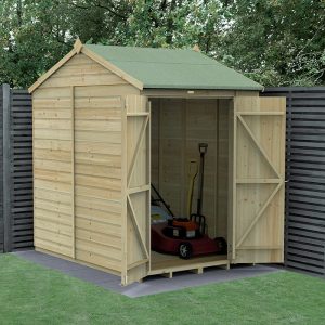 7' x 5' Forest Beckwood 25yr Guarantee Shiplap Pressure Treated Windowless Double Door Reverse Apex Wooden Shed (2.28m x 1.53m) by Buy Sheds Direct