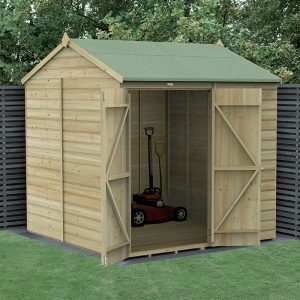 7' x 7' Forest Beckwood 25yr Guarantee Shiplap Pressure Treated Windowless Double Door Reverse Apex Wooden Shed (2.28m x 2.12m) by Buy Sheds Direct