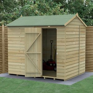 8' x 6' Forest Beckwood 25yr Guarantee Shiplap Pressure Treated Windowless Reverse Apex Wooden Shed (2.42m x 1.99m) by Buy Sheds Direct