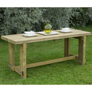 Forest Refectory Wooden Garden Table 6'x2' (1.8x0.7m) by Buy Sheds Direct