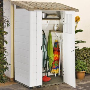 4' x 2'6 Shire Tuscany Evo 100 Plastic Garden Storage Shed (1.22m x 0.82m) by Buy Sheds Direct