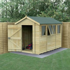10' x 6' Forest Timberdale 25yr Guarantee Tongue & Groove Pressure Treated Apex Shed â 4 Windows (3.06m x 1.98m) by Buy Sheds Direct