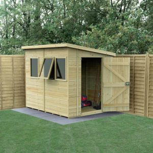 8' x 6' Forest Timberdale 25yr Guarantee Tongue & Groove Pressure Treated Pent Shed â 3 Windows (2.5m x 2m) by Buy Sheds Direct
