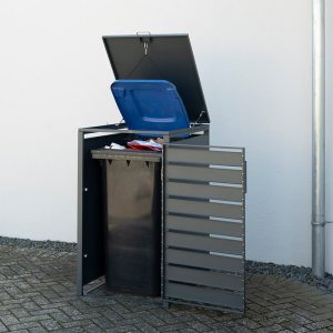 Trimetals Single 240L Anthracite Metal Wheelie Bin Store (0.68m x 0.80m) by Buy Sheds Direct