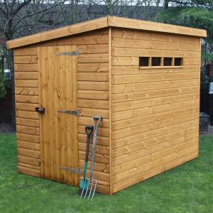 12' x 8' Traditional Shiplap Pent Security Wooden Garden Shed (3.66m x 2.44m) by Buy Sheds Direct