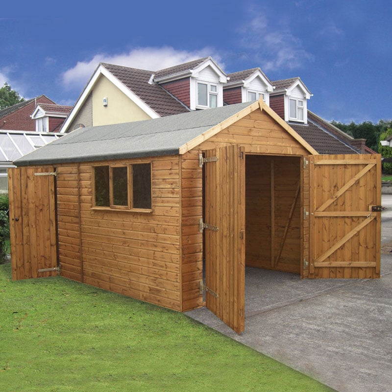 16' x 10' Traditional Deluxe Shiplap Wooden Garage / Workshop Shed (4.88m x 3.05m) by Buy Sheds Direct