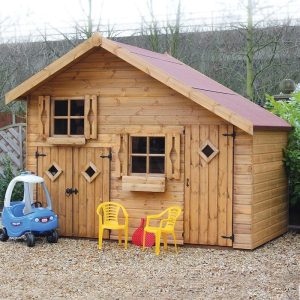 6' x 10' Traditional 2 Storey Kids Wooden Playhouse with Garage (1.83x3.05m) by Buy Sheds Direct