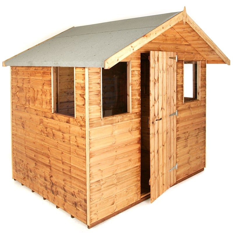 8' x 6' Traditional Shiplap 6' Cabin Garden Shed (2.44m x 1.83m) by Buy Sheds Direct