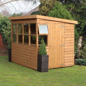 6' x 6' Traditional Shiplap Sun Pent 6' Gable Wooden Garden Shed (1.83m x 1.83m) by Buy Sheds Direct