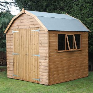 8' x 8' Traditional Shiplap Dutch Barn Heavy Duty Wooden Garden Shed (2.44m x 2.44m) by Buy Sheds Direct