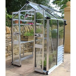 4' x 4' Halls Cotswold Birdlip Small Greenhouse with Toughened Glass (1.47m x 1.32m) by Buy Sheds Direct