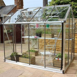 6' x 6' Halls Cotswold Burford Small Greenhouse with Toughened Glass (1.94m x 1.94m) by Buy Sheds Direct