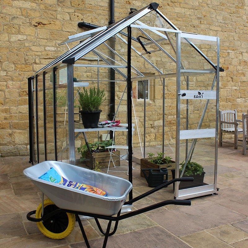 6' x 10' Halls Cotswold Burford Small Greenhouse with Toughened Glass (1.94m x 3.17m) by Buy Sheds Direct