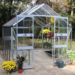 8' x 10' Halls Cotswold Blockley Greenhouse with Toughened Glass (2.56m x 3.17m) by Buy Sheds Direct
