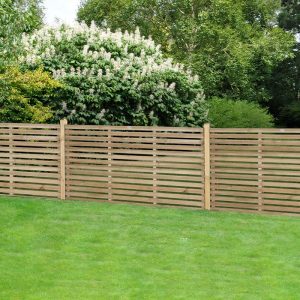Forest 6' x 3' Pressure Treated Contemporary Slatted Fence Panel (1.8m x 0.9m) by Buy Sheds Direct