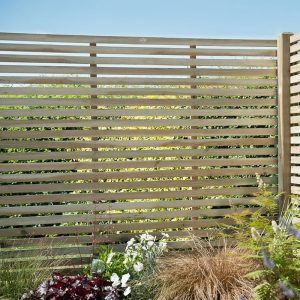 Forest 6' x 5' Pressure Treated Contemporary Slatted Fence Panel (1.8m x 1.5m) by Buy Sheds Direct