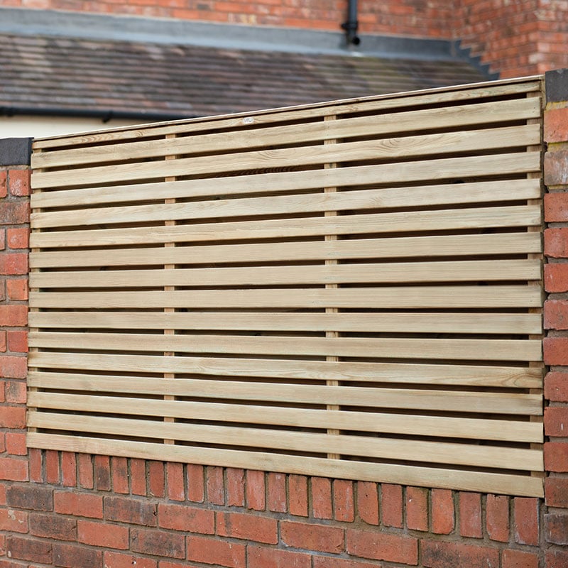 Forest 6' x 3' Pressure Treated Contemporary Double Slatted Fence Panel (1.8m x 0.91m) by Buy Sheds Direct