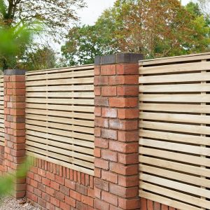 Forest 6' x 4' Pressure Treated Contemporary Double Slatted Fence Panel (1.8m x 1.21m) by Buy Sheds Direct