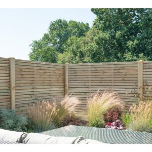 Forest 6' x 5' Pressure Treated Contemporary Double Slatted Fence Panel (1.8m x 1.51m) by Buy Sheds Direct