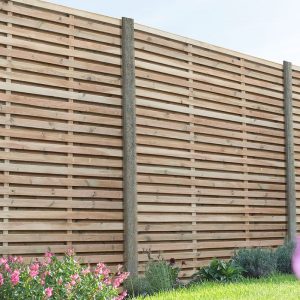 Forest 6' x 6' Pressure Treated Contemporary Double Slatted Fence Panel (1.8m x 1.8m) by Buy Sheds Direct