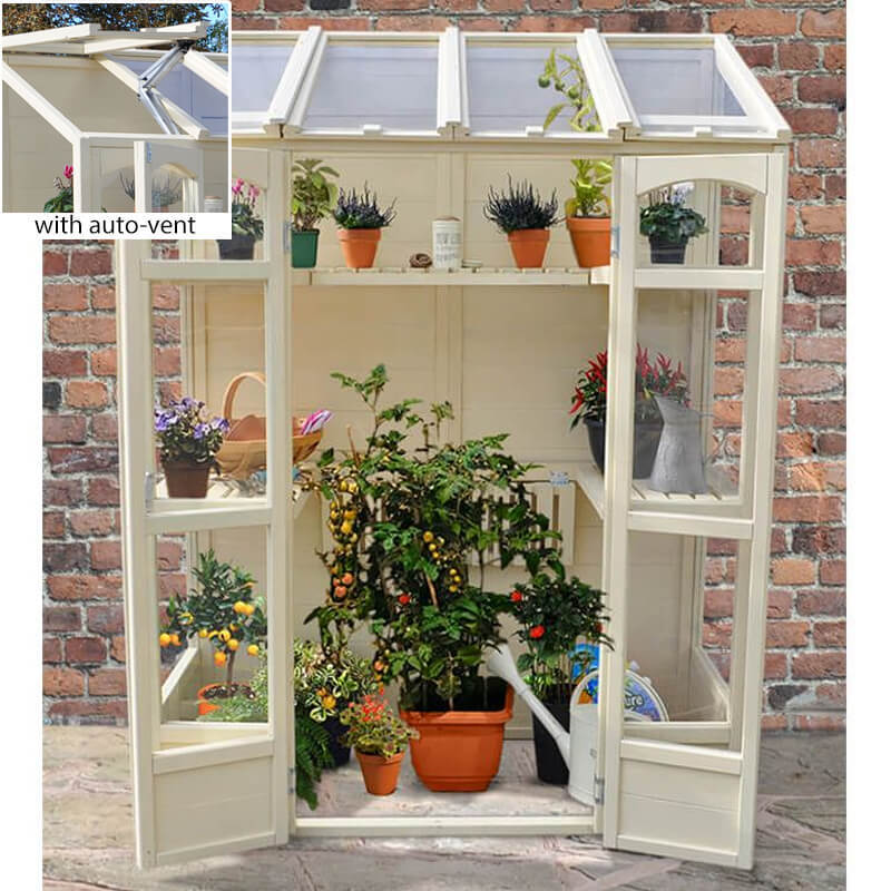 5' x 2' Forest Victorian Tall Wall Greenhouse with Auto Vent (1.47m x 0.72m) by Buy Sheds Direct