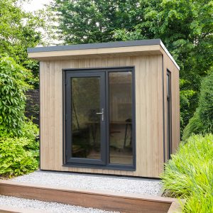 Forest Xtend 2.5 Small Garden Office: Small Insulated Garden Room with uPVC - 2.54m x 2.9m (97mm) by Buy Sheds Direct